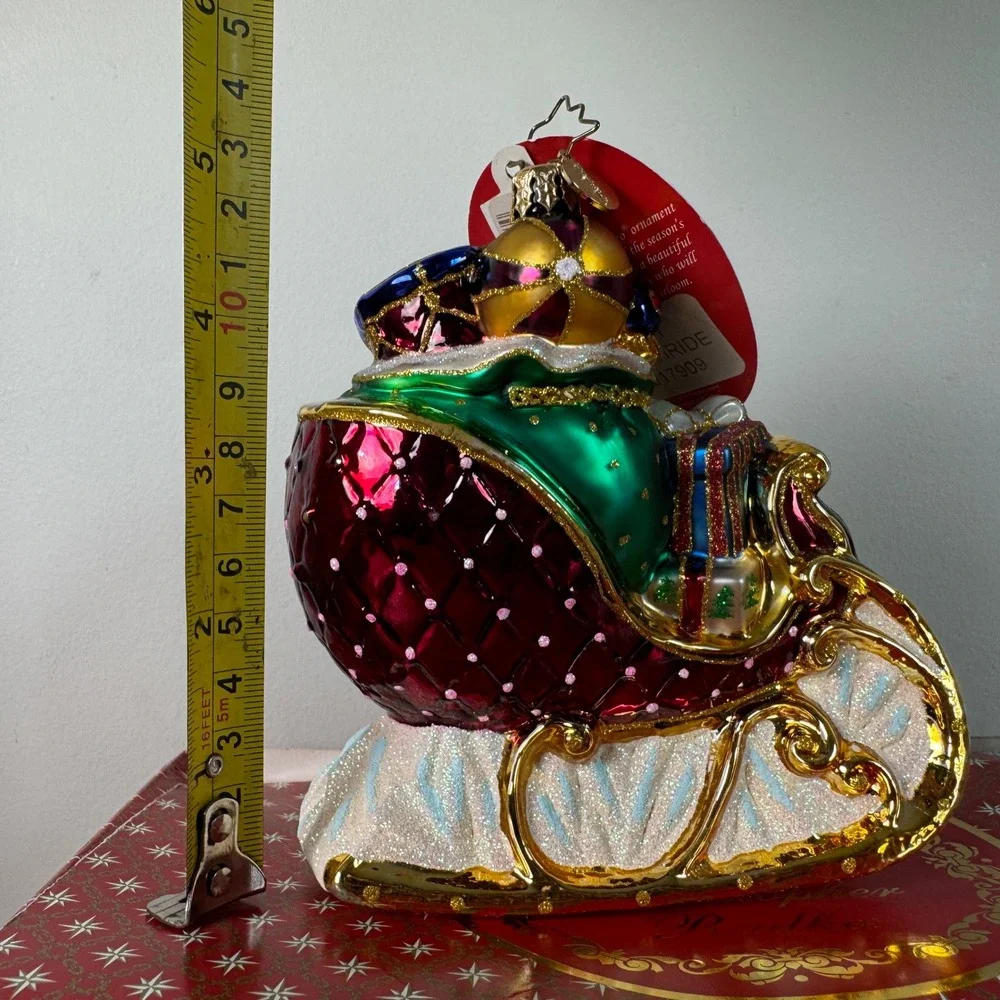 Christopher Radko - Ruby Sleighride #1017909 Red Sleigh Stacked With Presents‎
